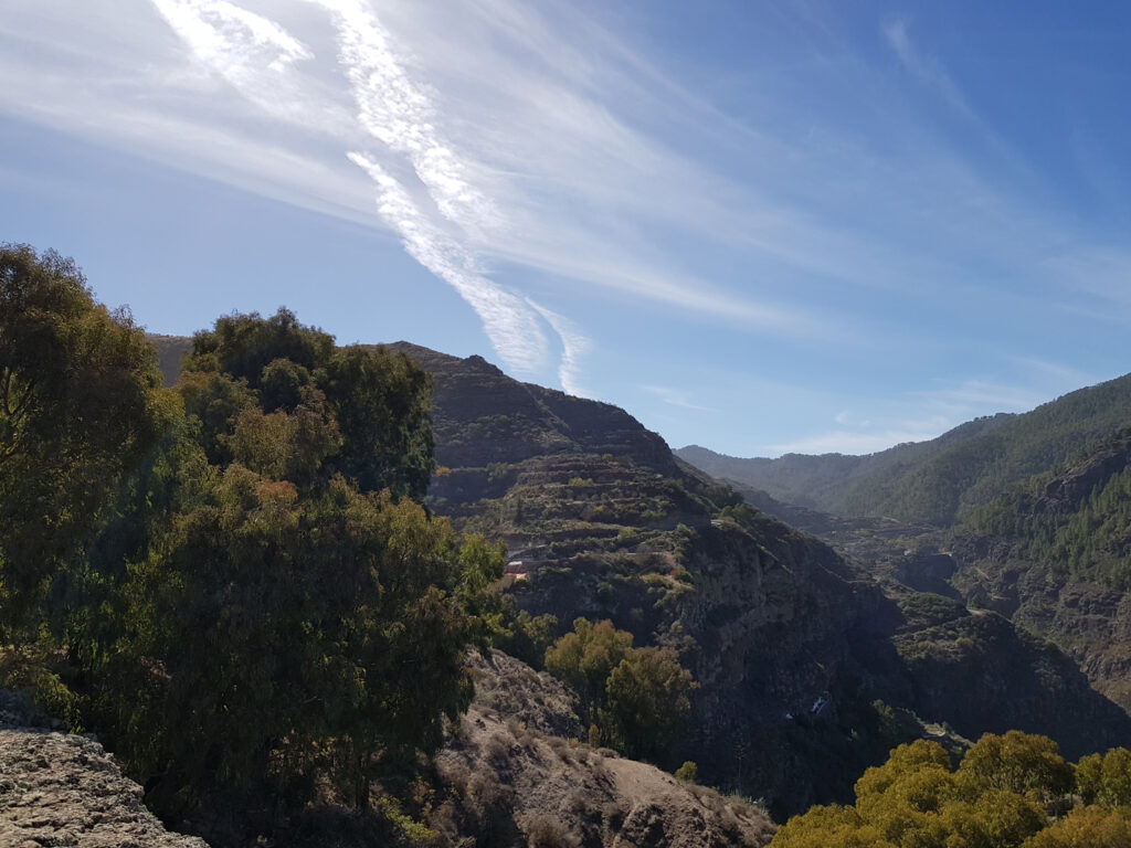 Aussicht von Tamadaba auf den Barranco de Agaete